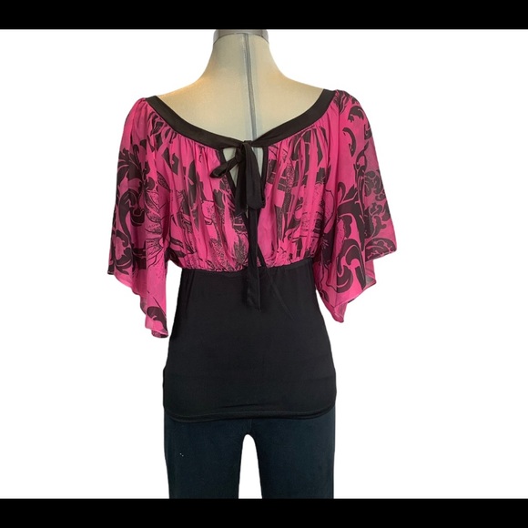 Rue21 pink and black  Open Back top size M - Picture 4 of 8